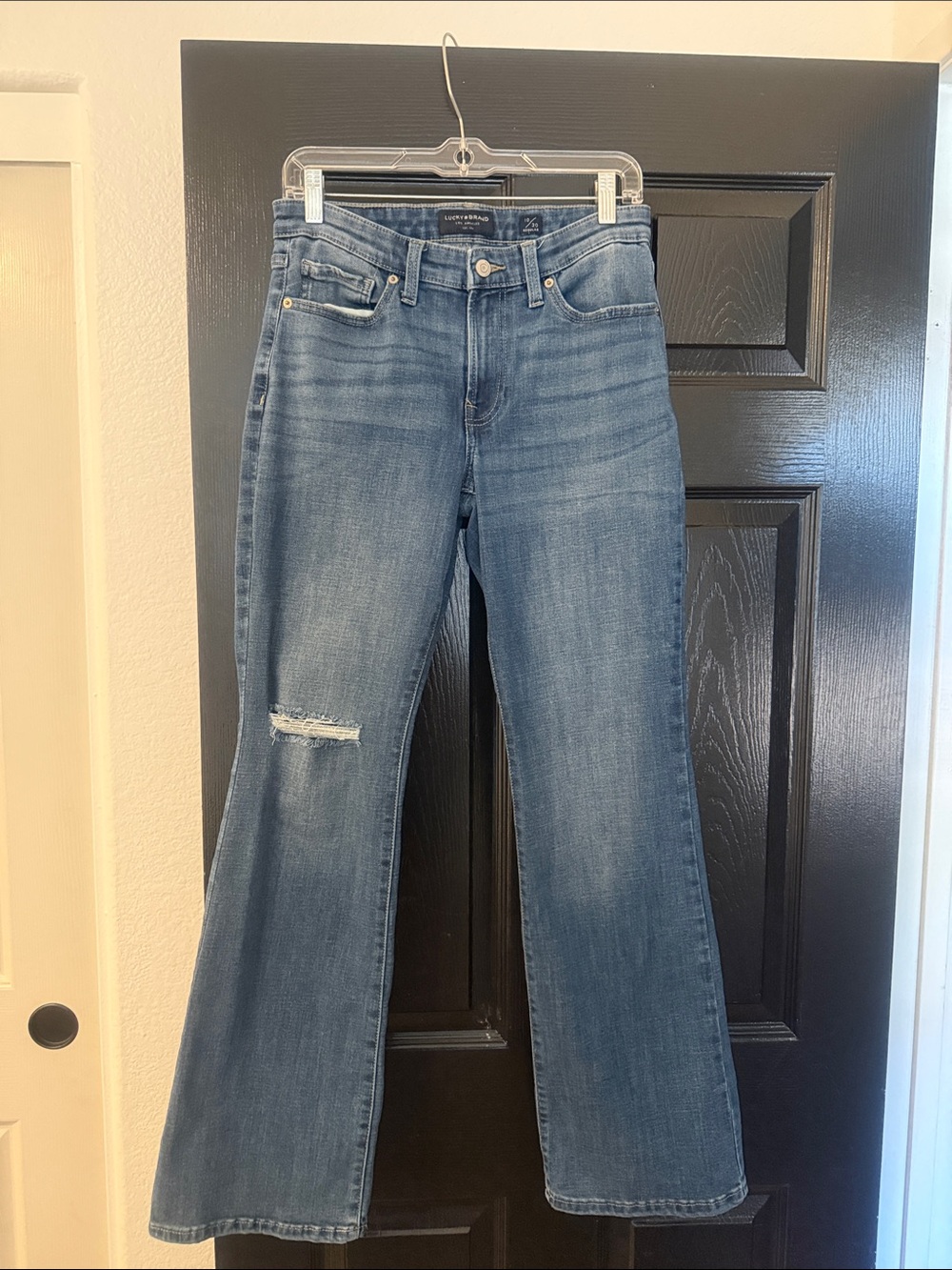Lucky Brand Medium Blue Distressed Flare Jeans